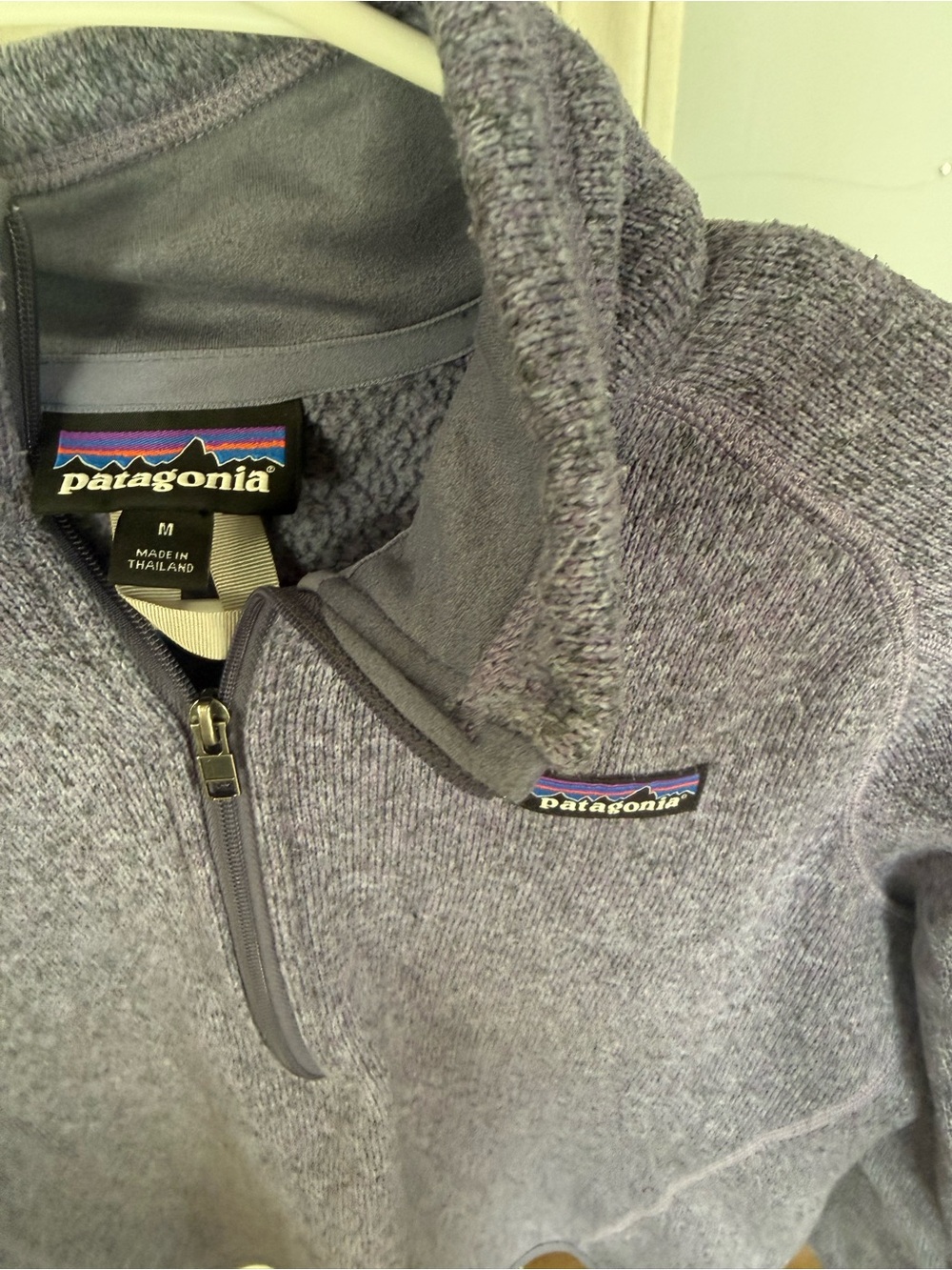 Patagonia Men's Light Heather Gray Half-Zip Sweater